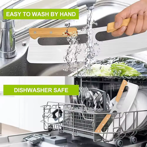 Utensilio de Cocina, Cortador de Pizza de Madera de 14 Pulgadas, Cuchillo de Pizza de Acero Inoxidable - Product Image 4