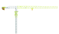 Équipement de levage de construction professionnel WA7020-10, capacité 10t, portée 200m, couple 1600kNm pour usine industrielle