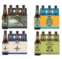 Biologisch abbaubarer 4er Pack Bierdosen halter Tragbare Vitrine Karton Kraft papier box Fenster verpackung 6er Pack Bierträger Akzeptieren
