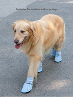 Chaussures pour chien classiques à semelle souple antidérapante, imperméables, en polyester, avec imprimé lettres, ajustement sécurisé, pour grands chiens, chaudes pour l'extérieur, toutes saisons, 8 tailles