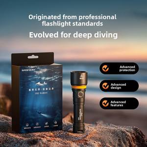 Nouvelle lampe de plongée professionnelle Shenhuo modèle DL01 - LED haute luminosité, étanche IP68, portée de faisceau 200-500m, en aluminium - Product Image 2