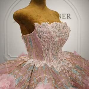 Vestido <span class=keywords><strong>de</strong></span> Fiesta Jancember GT26070 Rosa Brillante con Flores 3D, Mini Vestido <span class=keywords><strong>de</strong></span> Gala - Product Image 5