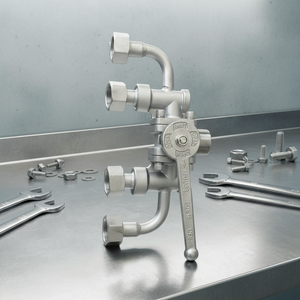 DQS15D Port 22 ODM Cryogenic 5-Way Ball <b>Diverter</b> Valves with 316 Stainless Steel Manual Operation for Gas in Bulk Storage - Product Image 3