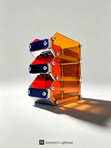 Organizador de Escritorio GQK de Tres Niveles, Diseño Moderno y Futurista, Hecho a Mano con Vidrio, Duradero y Ecológico, para Oficina en Casa y Taller - Product Image 6
