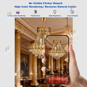 Lámpara de Techo Colgante LED de Cristal de Lujo Grande con 3 Colores Atenuables para Hotel o Villa - Product Image 6