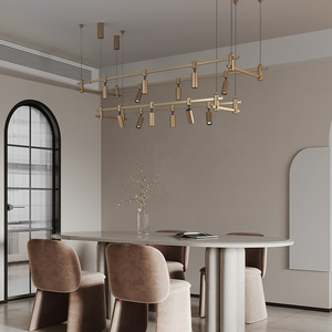 <b>Retro</b> Style LED Hanging Lighting Modern Eco-friendly Brass Chandelier Customizable Lamp Head <b>Ceiling</b> Pendant <b>Light</b> Living Room - Product Image 1