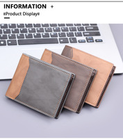Dompet Pendek Pria Gaya Retro Laris Manis, Dompet Kulit PU Berpatch Modis Kapasitas Besar, Dapat Diukir Laser