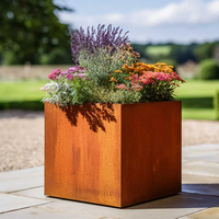 Pot Bunga Baja Corten Rakitan Flat Pack KD, Kotak Penanam Baja Corten