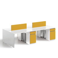 Bureau de séparation en forme de I de haute qualité avec panneau de confidentialité poste de travail de bureau à cadre métallique robuste