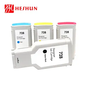 HESHUN 728 פרימיום צבע תואם מחסנית דיו עבור HP 728 תואם עבור HP DesignJet T730 36-ב T830 פלוטר 24-ב 36-ב