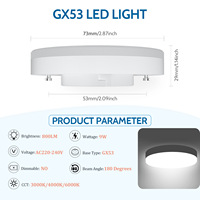Matériau du corps en plastique Offre Spéciale 9W certifié CE Éclairage à domicile GX53 Ampoule LED