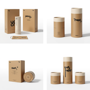 Tube en papier kraft personnalisé de style minimaliste d'estampage en or pour le thé, le grain de café, la disparition écologique et recyclable - Product Image 5