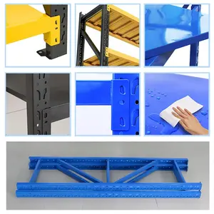 Özelleştirilmiş cıvata-ücretsiz çelik raflar sistemi endüstriyel depo depolama rafları siyah beyaz mavi sarı renkler seçenekleri
