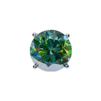 Fabrik-Großhandel 925 Sterling Silber Schmuck Mode Rundschliff 20-Karat Grüner Moissanit-Ring für Damen