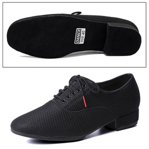 Zapatos de Baile Latino para Hombre con Parte Superior de Microfibra Transpirable, Forro de Algodón, Suela Suave, Suela de Poliuretano/Goma/Camuflaje para Baile - Product Image 5