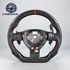 Volante de fibra de carbono y cuero con palanca de cambios de 3 velocidades para VW Bora Polo Mk5 Golf 5 R Line GTI 2007-2018 Jetta - Product Image 6