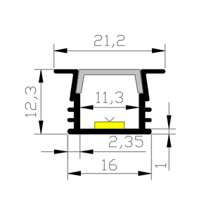 Profil <span class=keywords><strong>de</strong></span> bande LED encastrée sans cadre avec diffuseur givré pour éclairage <span class=keywords><strong>de</strong></span> <span class=keywords><strong>plafond</strong></span> en plaques <span class=keywords><strong>de</strong></span> plâtre, décoration minimaliste pour la maison - Product Image 5