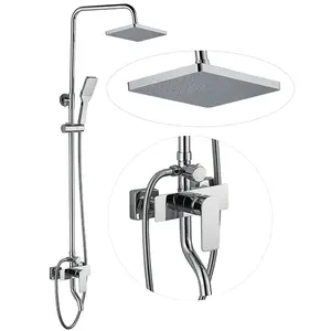 Drie Functie Chrome Bad Mixer Volledige Nat Wassen Kamer Anti Roest Goedkope Douche Kraan Set