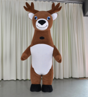 Costume de Mascotte Gonflable Personnalisé pour Adulte, en Peluche, Motif Élan, avec Cornes de Cerf, Idéal pour les Fêtes de Noël et les Carnavals