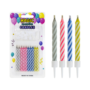 Bougies d'anniversaire spirales colorées magiques à réallumage automatique, bougies rigolotes à souffler et à réallumer, idéales pour le Nouvel An - Vente chaude directe usine - Product Image 1