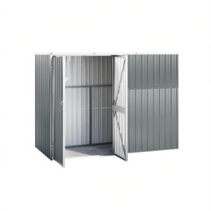 Caseta de Jardín de Acero Galvanizado Gris de 88.6"x35"x63.4" para Almacenamiento, Fácil de Montar - Product Image 1