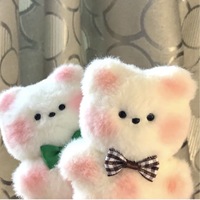 Pendentif porte-clés pour couple, ours et lapin en peluche courte qui couinent, mignon lapin rose, accessoire de sac