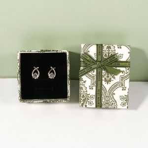 Boîte à bijoux en carton de 5*5*<span class=keywords><strong>3</strong></span>.5cm en gros, avec couvercle et base, pour bracelets, boucles d'oreilles, bagues, avec nœud en ruban, en stock - Product Image 2