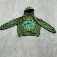 Sweat à capuche pour homme avec logo personnalisé, sérigraphie streetwear, effet vintage et délavé à l'acide, coupe courte et graphique