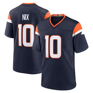 Maillot de football imprimé des Denver Broncos # 10 Bo Nix # 7 Elway Vente en gros Short de style rugby 100% polyester à séchage rapide et respirant - Product Image 3