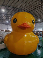 Vente en gros en plein air sortie publicitaire d'usine 5m Pop Up Animal géant gonflable canard en caoutchouc jaune costumes de canard jouet à vendre