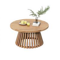 Table basse d'extérieur en teck massif personnalisée STG, pour la maison, la cour, le balcon, meubles d'extérieur, table ronde de café