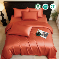 Parure de lit en bambou taille twin, rafraîchissante, anti-humidité, soyeuse et douce, ensemble de 3 pièces avec housse de couette pour les personnes ayant chaud la nuit