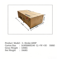 Moteur hors-bord 60 CV à 2 temps, 3 cylindres, en alliage d'aluminium marin, avec certification CE, démarrage manuel, pour vente en gros OEM