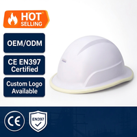 Casque de sécurité industriel ABS avec logo personnalisé CE EN397, bord lumineux, pour la construction