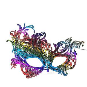 Mascarada Máscara de encaje negro veneciano Máscaras de flores rosas Disfraz de fiesta de Halloween para mujeres y niñas - Product Image 1
