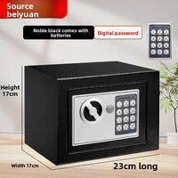 Petit Coffre-fort de Sécurité Électronique Numérique avec Clé et Mot de Passe, Armoire Métallique pour Bureau ou Chevet