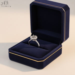 Anillo de Compromiso de Oro Blanco Sólido de 18K con Halo de Diseño Romántico de Alta Gama, con Diamante Natural Real, Anillo Solitario Semi-Montado, Regalo para Mujer - Product Image 4