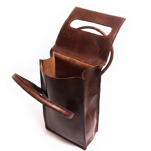 Porta Botellas de Vino de Cuero Genuino On The Go, Bolsa de Vino de Cuero de Lujo para una Sola Botella, Funda Protectora, Accesorios de Viaje LEB-0076 - Product Image 1