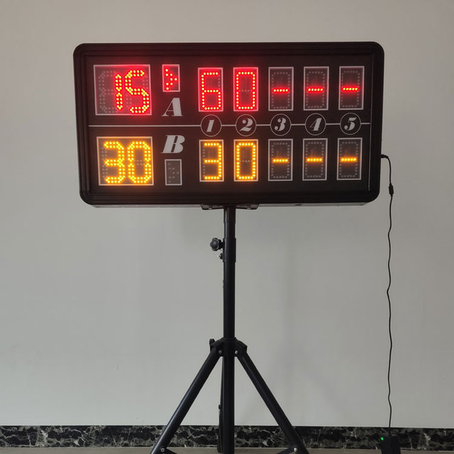 Professional Aluminum Alloy Tennis Scoreboard - High Brightness LED Digital Score Panel with Multi-Plug Adapters