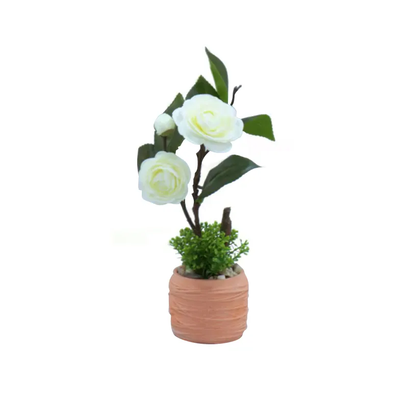 Real touch camellia white for home decorative flowers