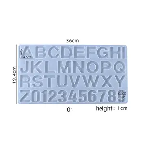 数字アルファベット樹脂シリコンモールド26英字フロントバックDIYジュエリー作りキーホルダーエポキシクラフトシュガーケーキ