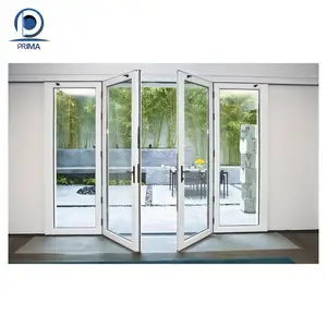 Prima cửa trượt nướng thiết kế đôi Tempered Kính cửa trượt nhôm mỏng uPVC Vinyl cửa trượt phần cứng