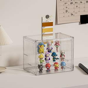 Caja de Almacenamiento para Figuras Pop Mart, Vitrina Transparente Magnética a Prueba de Polvo, Apilable, Negra 8619 - Product Image 6