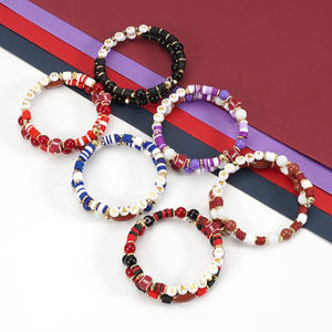 Fashion Beaded <b>Bracelets</b> Game Day Football Theme Elastic Stretchy Charm <b>Bracelet</b> <b>Set</b> For Women Sports Jewelry Gift 2024 - Product Image 2