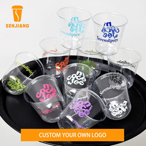 แก้วกาแฟเย็นพลาสติก PET แบบใช้แล้วทิ้ง ทรงกลม ก้นมน ใส รูปตัวยู พร้อมฝาปิดแบบไม่มีหลอด สำหรับเครื่องดื่มเย็น - Product Image 2