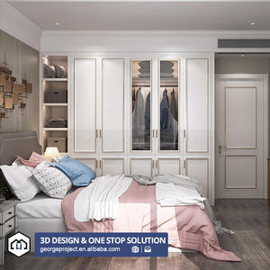 <strong>UK</strong> Project Wedding Bedroom <strong>Furniture</strong> White Sliding Door Laminate Wardrobe Designs - Product Image 1