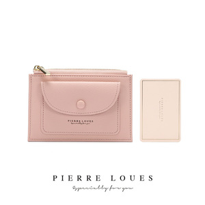 Pierre Loues Ultra Thin Card Holder Women's Coin <b>Purse</b> Solid Color Minimalist Zipper Wallet Spring 2025 - Product Image 4