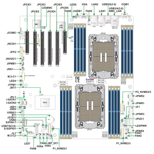 Placa Base para Servidor E-ATX MBD-X13DEI/X13DEI-T con Doble Socket LGA-4677 (SocketE) Intel C741, Compatible con DDR5, Nuevo, Entrega Rápida, Buen Precio - Product Image 3