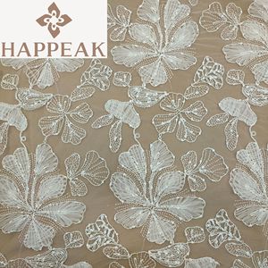 Tissu en tulle coloré esthétique HAPPEAK, tissu en <span class=keywords><strong>dentelle</strong></span> à haute densité, broderie de fleurs à paillettes pour vêtements de danse - Product Image 6