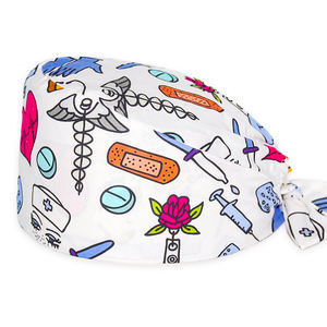 Nuova cuffia da infermiera con stampa medica in cotone cappello da ospedale in sala operatoria con cartoni animati per infermieristica cappelli chirurgici per clinica dentale - Product Image 4